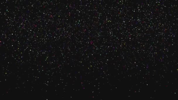 Glitter falling. Use SCREEN transfer mode to make black transparent.Animation of tiny specs of glitter falling, on black background, Use SCREEN transfer mode to make black transparent. Nice addition  for your Christmas, New Year's videos - Footage, Video