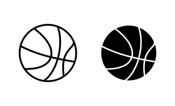 Conjunto de ícones de basquete. Sinal de bola de basquete e símbolo - Vetor, Imagem