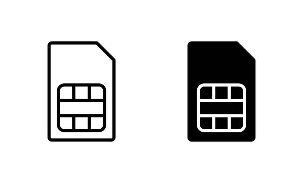 Conjunto de iconos de tarjeta SIM. Signo y símbolo de tarjeta SIM dual - Vector, imagen