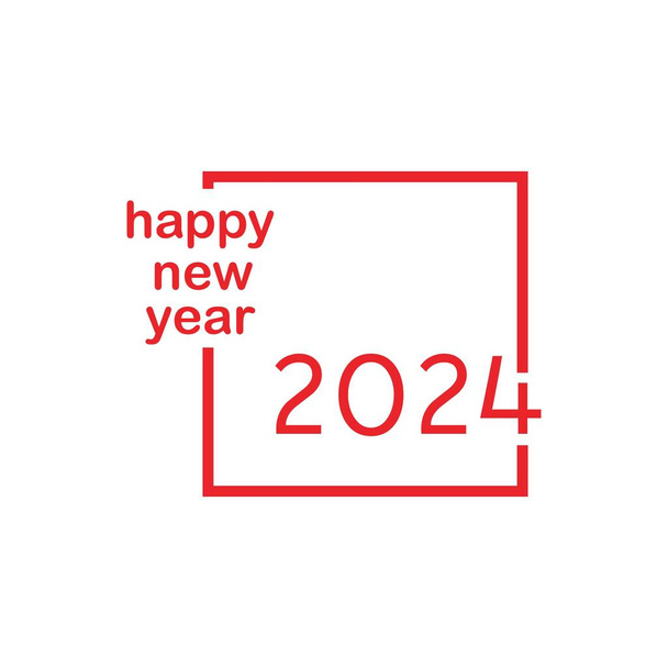Shadow Happy New Year 2024 Text Stockvektor (royaltyfri