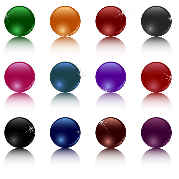 Set of different balls - Vektör, Görsel