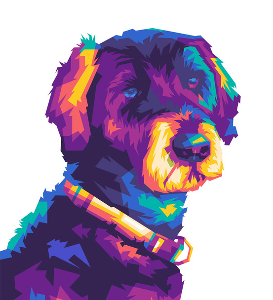 Левая сторона модели собаки, красочные векторные иллюстрации дизайн wpap попарт - Вектор,изображение