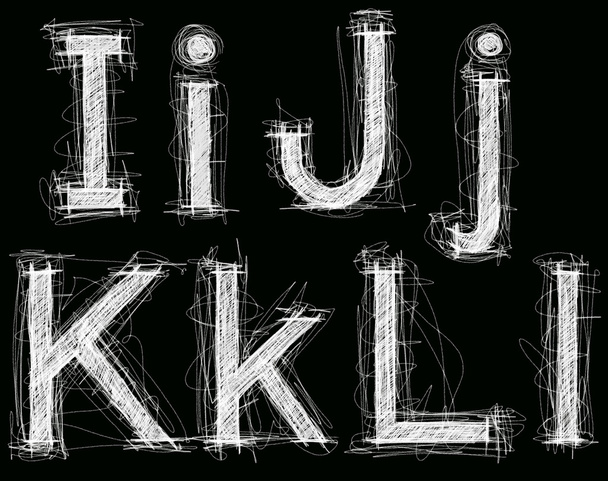 letters en cijfers schetsen met potlood nieuwe - Foto, afbeelding