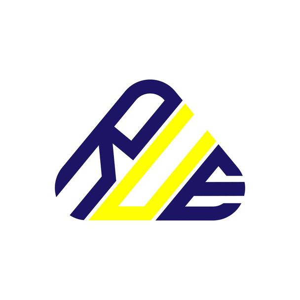 Logo lettre RUE design créatif avec graphique vectoriel, logo simple et moderne RUE. - Vecteur, image