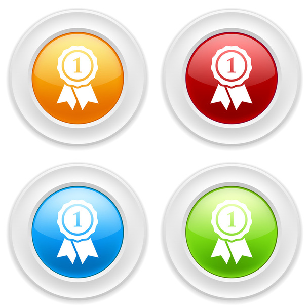 Buttons with badge icons - Vector, afbeelding