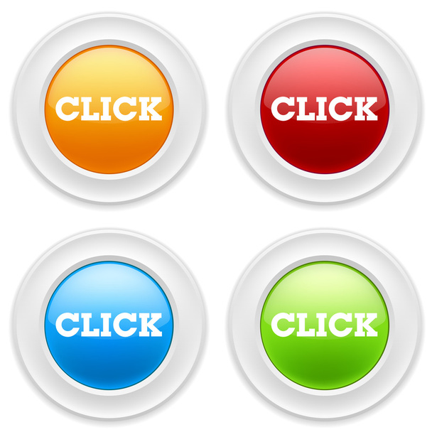 Buttons with click icon - Vector, afbeelding
