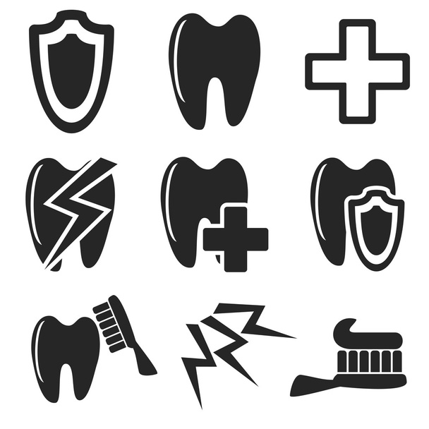 Dental web and mobile icons collection. Vector. - Vector, imagen