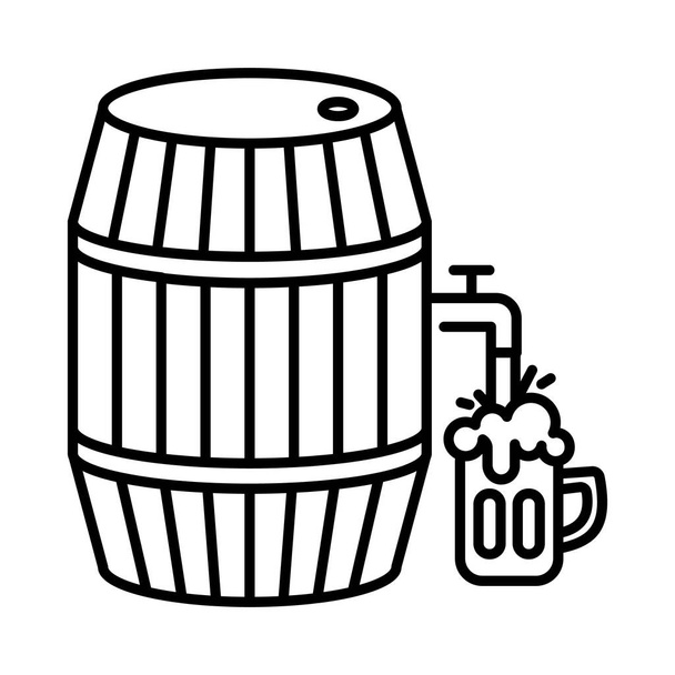 Barrel beer vector icon. Wooden barrel vector illustration.  - Vector, Image