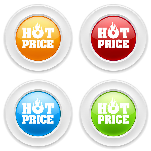 Hot fiyat işareti ile düğmeleri - Vektör, Görsel