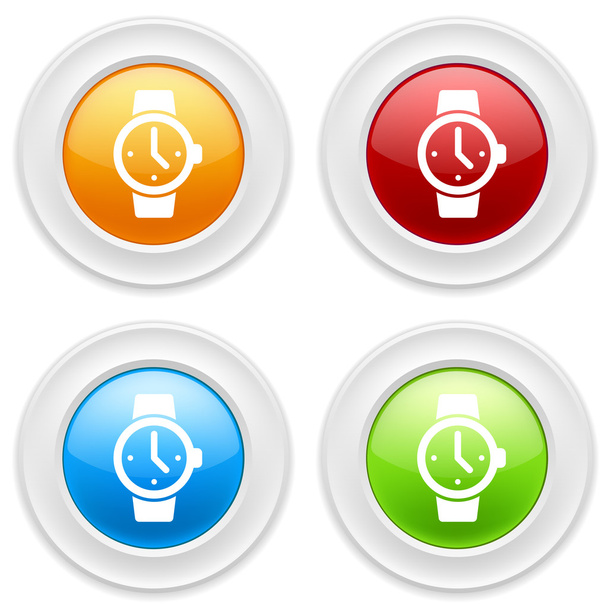 Buttons with watch icons - Vector, afbeelding