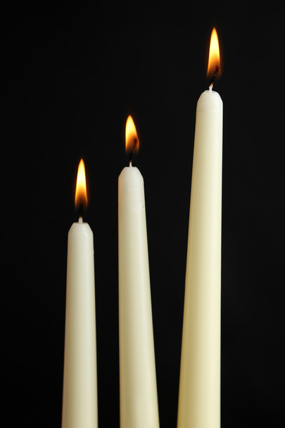 Three burning candles - Fotoğraf, Görsel