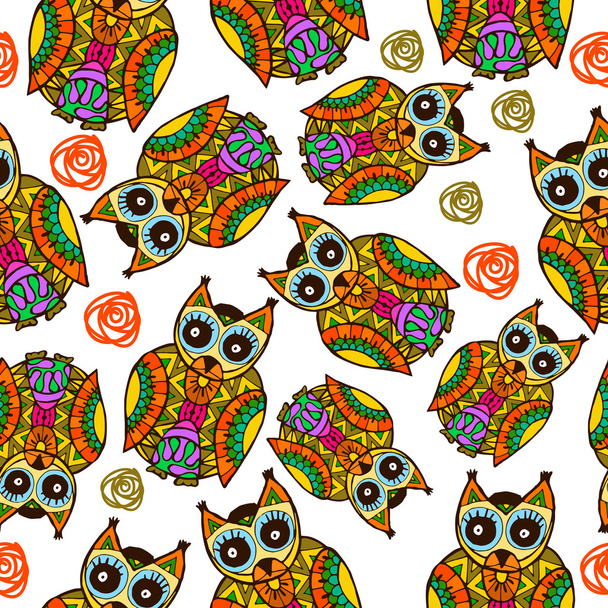 Owl pattern - Vector, Image