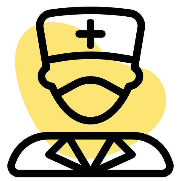 Male nurse wearing mask for ailment prevention - Vector, Image