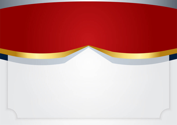 Yksinkertainen abstrakti punainen tausta kultaisia viivoja - Vektori, kuva