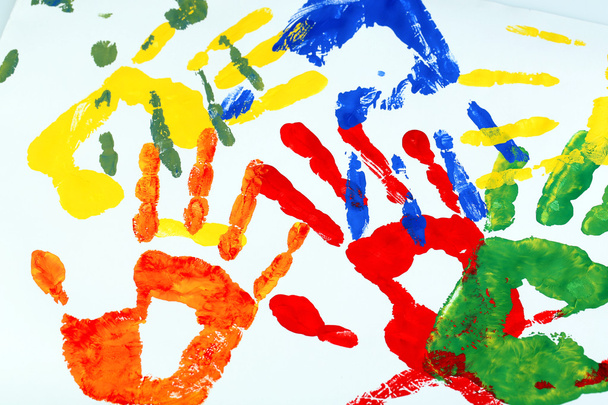 Hand prints of paint - Фото, изображение