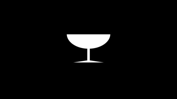 Biała ikona wazonu na czarnym tle. wazon owocowy w kuchni. Dynamiczny materiał filmowy do twojego projektu. Animacja wideo 4K do grafiki ruchowej i kompozycji - Materiał filmowy, wideo