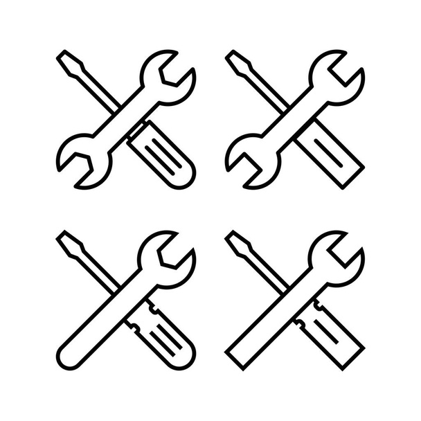 Repair tools icon vector for web and mobile app. tool sign and symbol. setting icon. Wrench and screwdriver. Service - Vector, Image