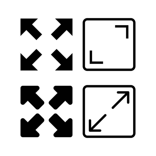 Fullscreen Icon vector for web and mobile app. Expand to full screen sign and symbol. Arrows symbol - ベクター画像