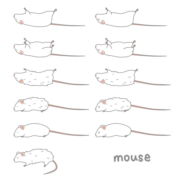Unwell mouse vector illustration set - Vector, Image