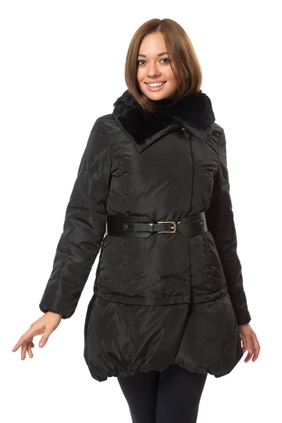 Girl in a black downy coat - Photo, image