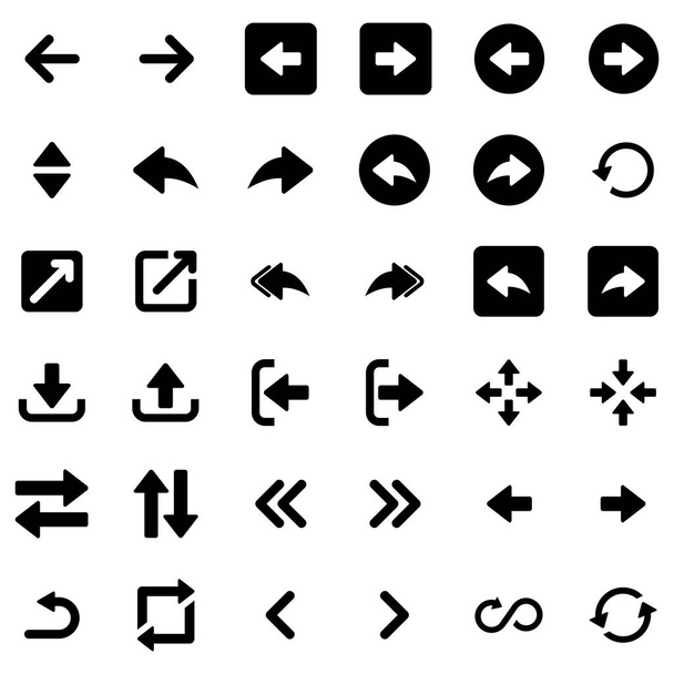 flecha icono conjunto, flecha vector, flecha símbolo aislado ilustración fondo blanco - Vector, Imagen