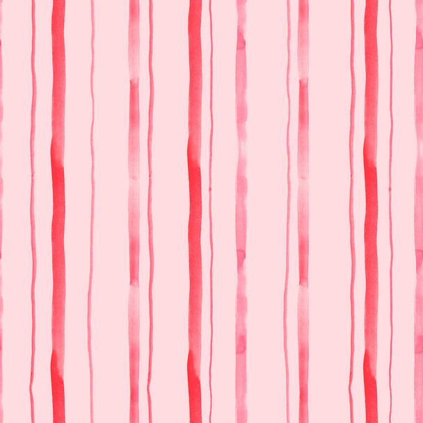 水彩ピンクストライプシームレスパターン - 写真・画像