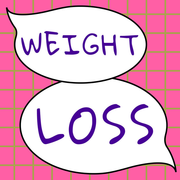 Inspiratie met teken Gewichtsverlies, Conceptuele foto Vermindering van Body Fluid Muscle Mass Reduce Fat Dispose Weefsel - Foto, afbeelding