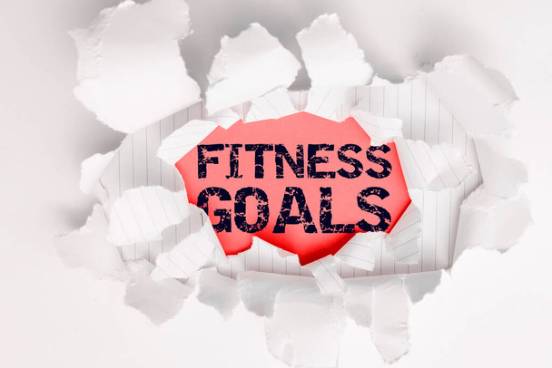 Wyświetlacz koncepcyjny Cele fitness, Przegląd biznesowy Luźny tłuszcz Budowa mięśni Coraz silniejsze kondycjonowanie - Zdjęcie, obraz