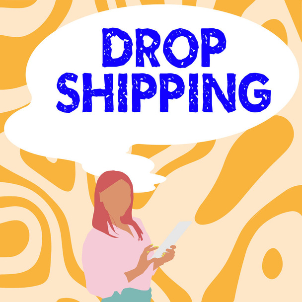 Концептуальний дисплей Drop Shipping, Internet Concept для відправки товарів від виробника безпосередньо клієнту замість продавця
 - Фото, зображення