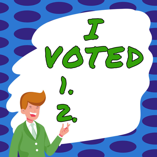 Textschild mit der Aufschrift I Voting, Geschäftsübersicht Anzeige der Wahl zwischen zwei oder mehr Kandidaten durch Stimmzettel - Foto, Bild