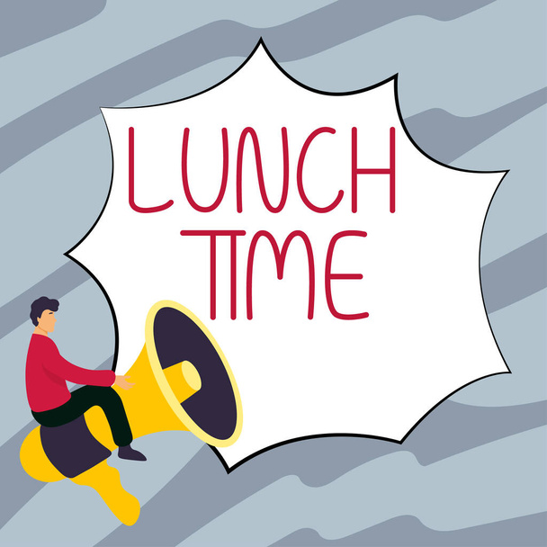 Conceptuele weergave Lunch Time, Internet Concept Meal in het midden van de dag na het ontbijt en voor het diner - Foto, afbeelding