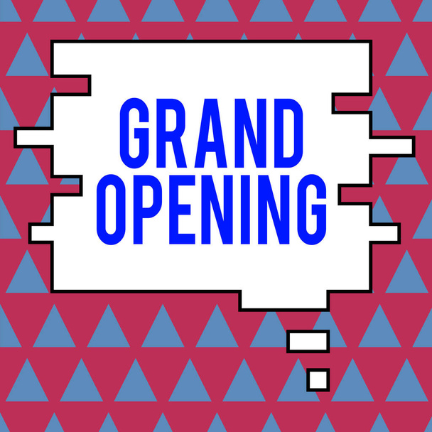 Text ukazuje inspiraci Grand Opening, obchodní přístup Ribbon řezání nové obchodní první oficiální den zahájení - Fotografie, Obrázek