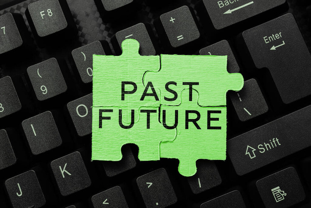 Handschrift Zeichen Past Future, Business-Konzept symbolisieren weiterziehen und nicht in die Vergangenheit schauen Moving On - Foto, Bild