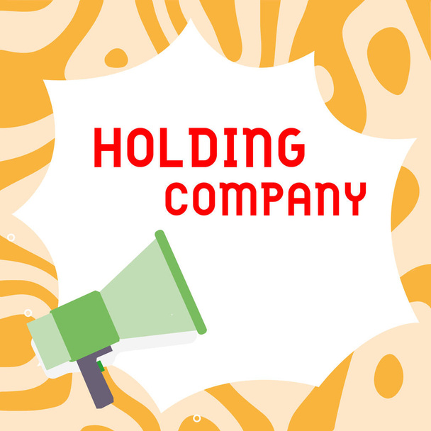 Znak zobrazující Holding Company, Internet Koncepce zásob majetku a dalších finančních aktiv v něčí vlastnictví - Fotografie, Obrázek