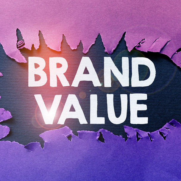 Didascalia concettuale Brand Value, azienda vetrina aziendale genera da prodotto riconoscibile per i suoi nomi - Foto, immagini