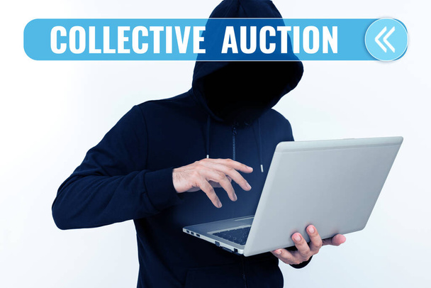 Ručně psané znamení Kolektivní aukce, Obchodní přehled Shromažďování a měření informací o zájmových proměnných - Fotografie, Obrázek