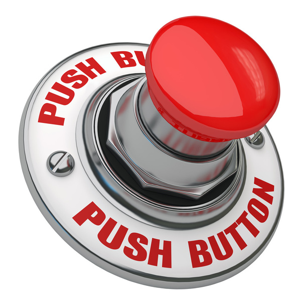 Red Button with sign Push Button - Photo, Image
