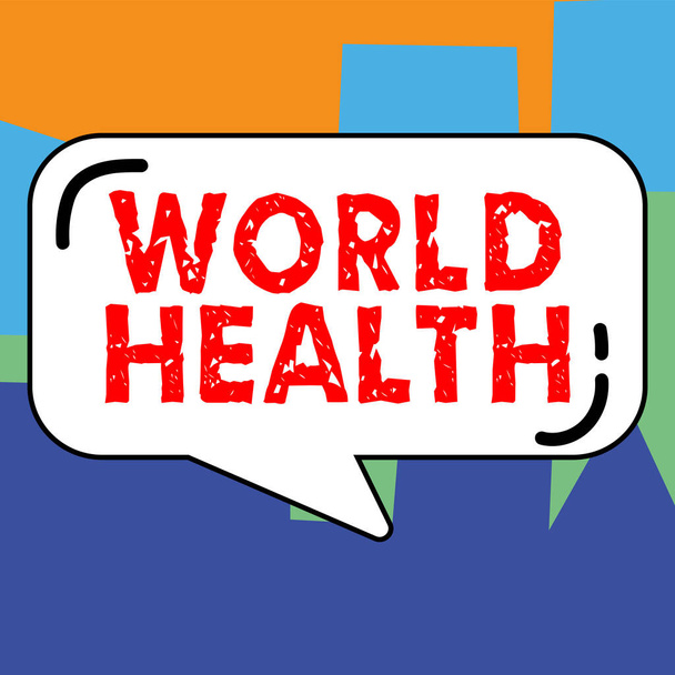 Sinal de texto mostrando o conceito de Saúde Mundial e Negócios Dia mundial de ação dedicado ao combate à fome global - Foto, Imagem