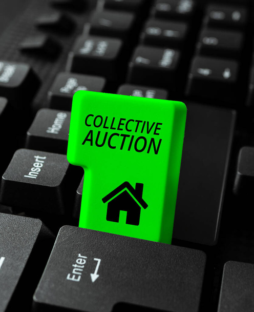 Titulek textu prezentující Kolektivní aukce, Přehled podnikání Shromažďování a měření informací o zájmových proměnných - Fotografie, Obrázek