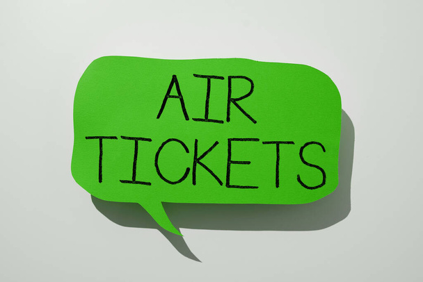 Conceptual caption Air Tickets, Internet Concept individual is entitled to a seat on a flight on an aircraft - Photo, Image