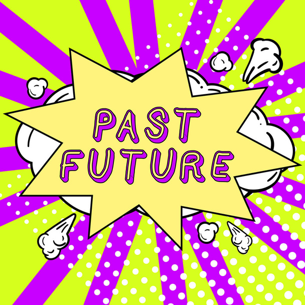 Концептуальный подпись Прошлое будущее, бизнес-подход символизирует движение вперед и не глядя на прошлое Движение вперед - Фото, изображение