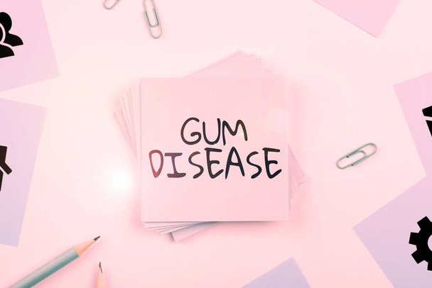 Sinal mostrando Doença de Goma, Conceito significado Inflamação do tecido mole Gengivite Periodontite - Foto, Imagem