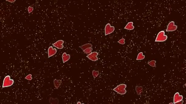 Screensaver vídeo festivo em honra de todos os amantes do Dia dos Namorados com corações em movimento - Filmagem, Vídeo