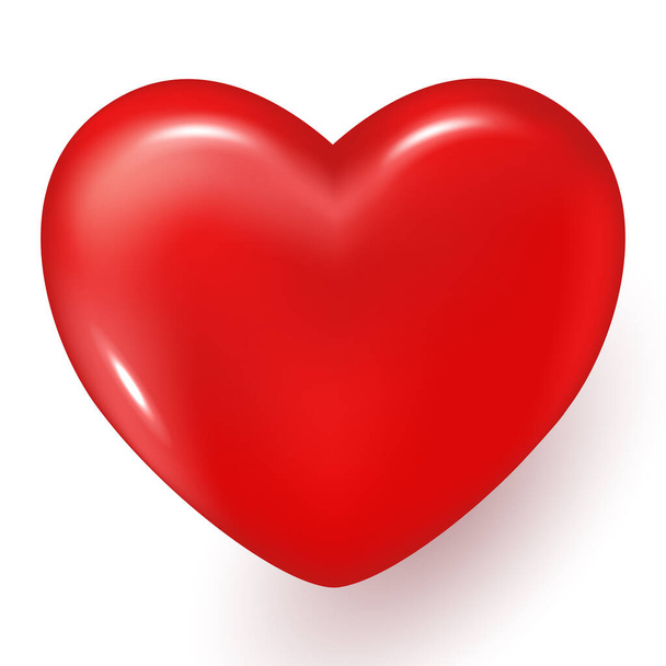 Czerwone serce. Realistyczne 3D projekt ikona serca symbol miłości. Walentynki. Ilustracja wektora. Ilustracja wektora - Wektor, obraz