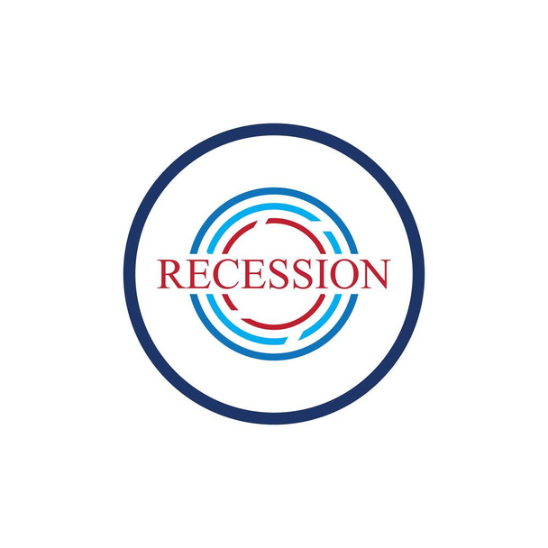 a recessziós logó tervezési sablonjának vektoros illusztrációja - Vektor, kép