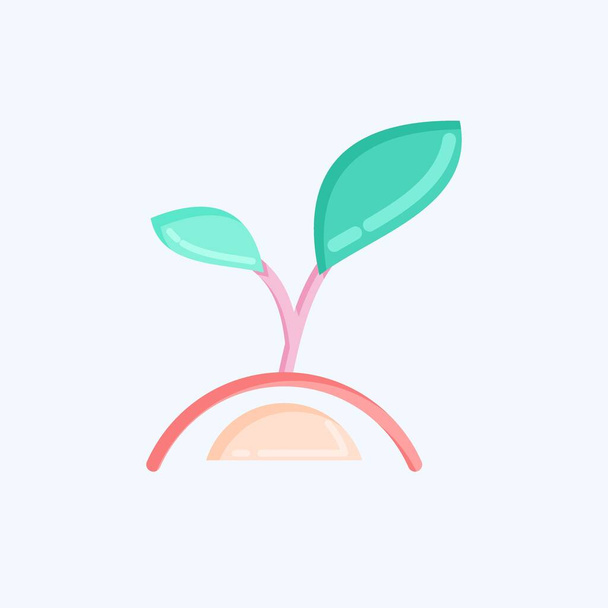 Icon Plant 3. relacionado com o símbolo Flora. estilo plano. ilustração simples. planta. Carvalho. Folha. rosa - Vetor, Imagem