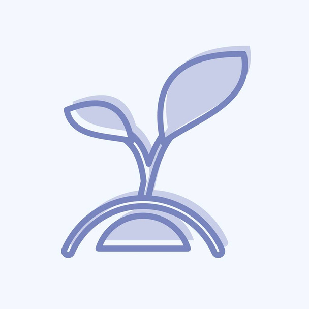 Zakład ikony 3. związany z symbolem Flory. styl dwutonowy. Prosta ilustracja. Roślina. Dąb. liść. róża - Wektor, obraz