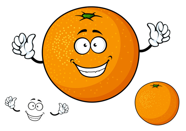 Kreskówka śmieszne soczysty owoc pomarańczowy - Wektor, obraz
