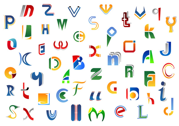 アルファベット文字と記号 - ベクター画像