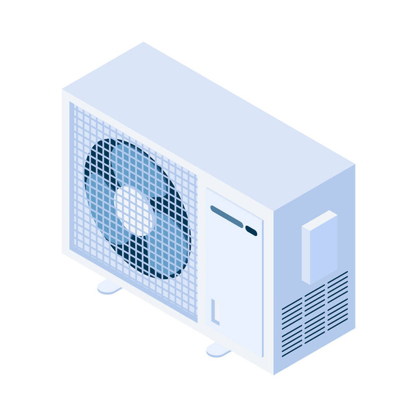 Home climatizzazione composizione isometrica con icona isolata di elettrodomestico su sfondo bianco vettoriale illustrazione - Vettoriali, immagini